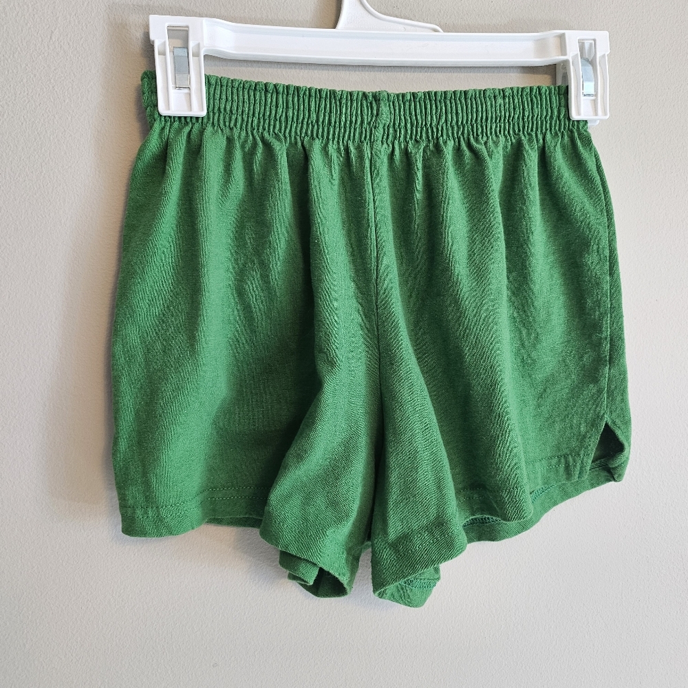 Soffe Y2K Pull on Elastic Waistband Green Small Athletic Shorts